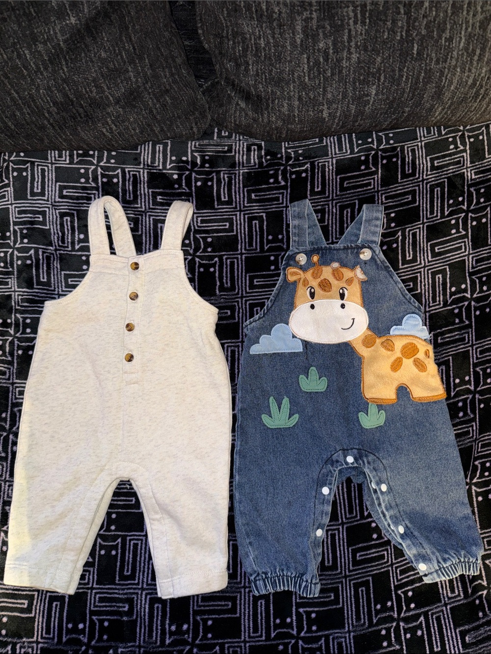 2 Piece Baby 3-6 Months Overalls Bundle